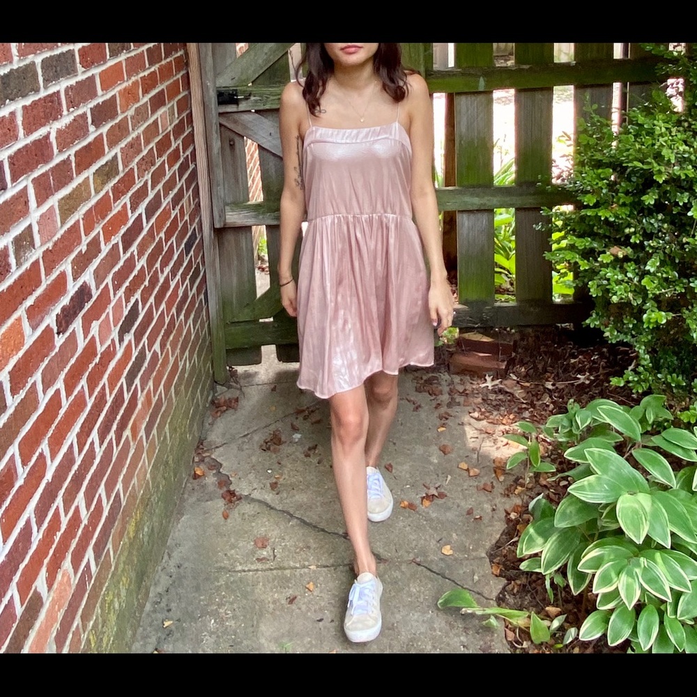 MANGO rose colored slip dress